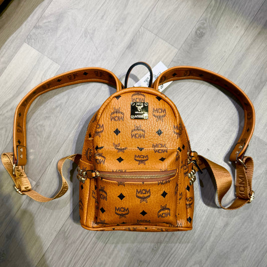 WOMEN BAGS - MCM Stark Backpack Mini in Visetos Cognac